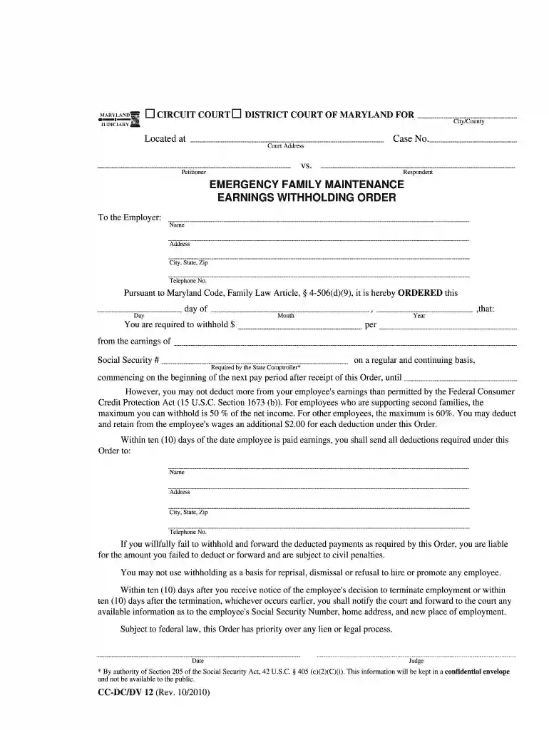 maryland child support forms Preview on Page 1