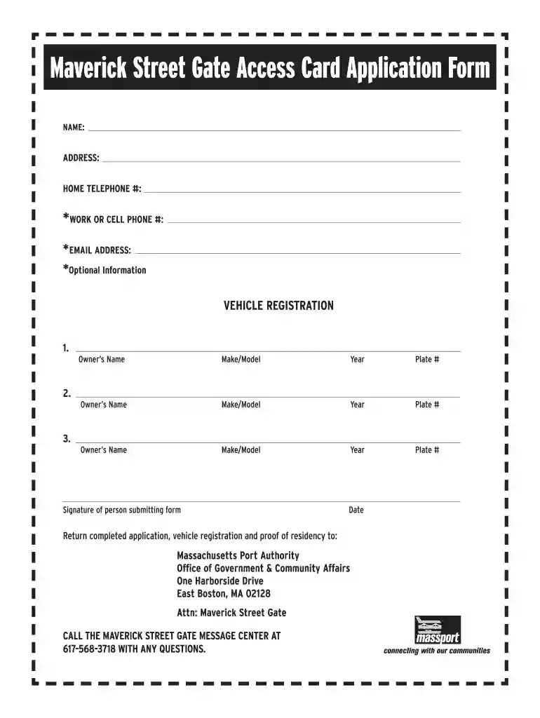 access card application form Preview on Page 1