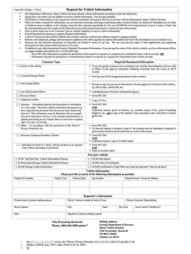 mv20 form Preview on Page 1
