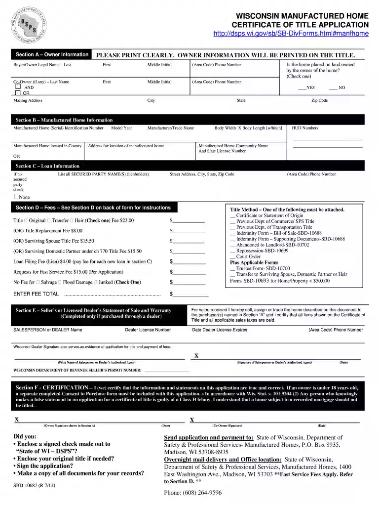 sbd 10687 2011 form Preview on Page 1