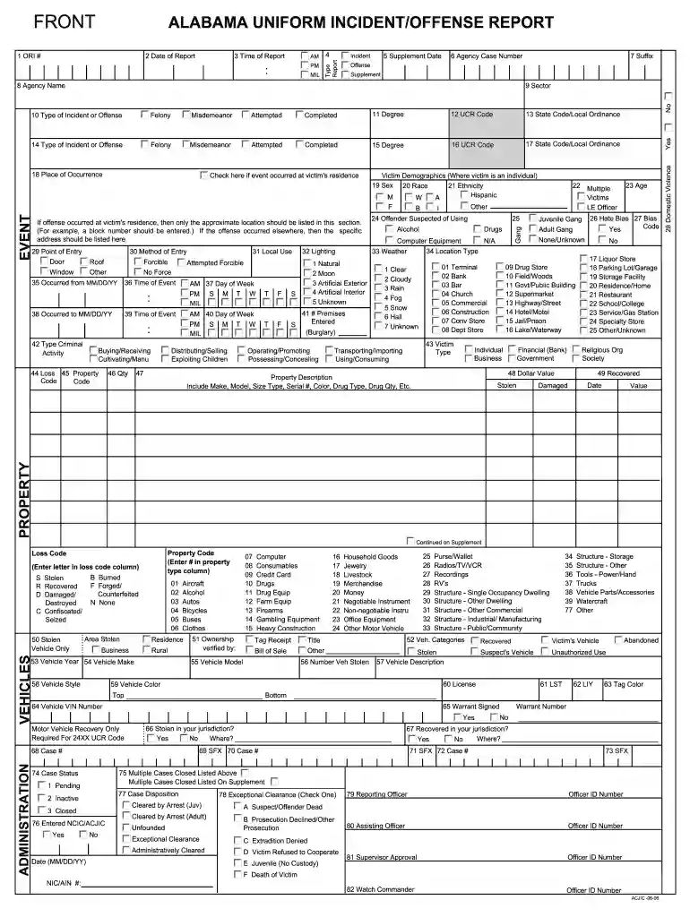 police report pdf Preview on Page 1