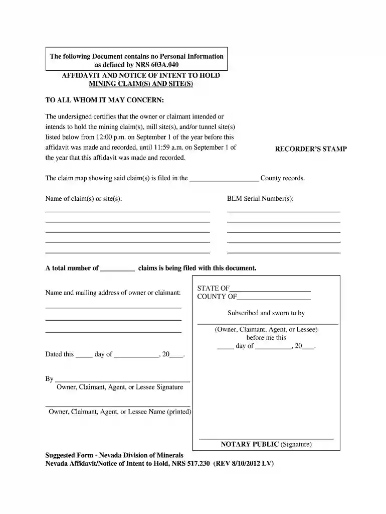 nevada suggested form print Preview on Page 1