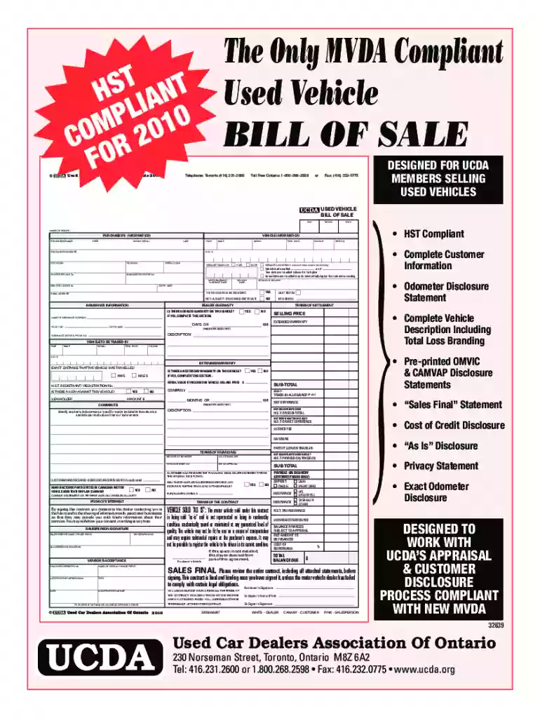 ucda bill of sale pdf Preview on Page 1