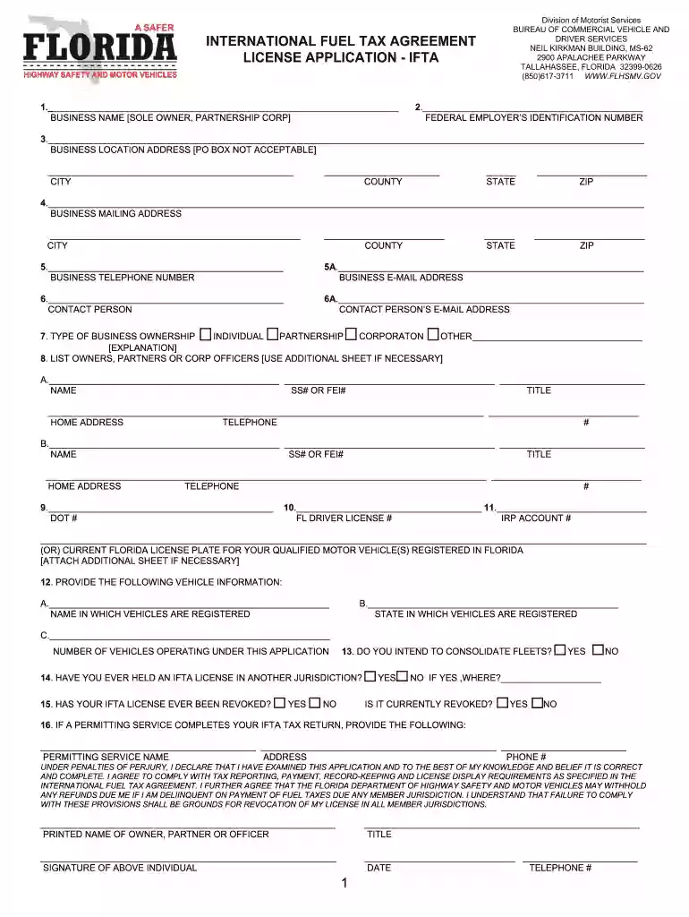 ifta application ontario Preview on Page 1