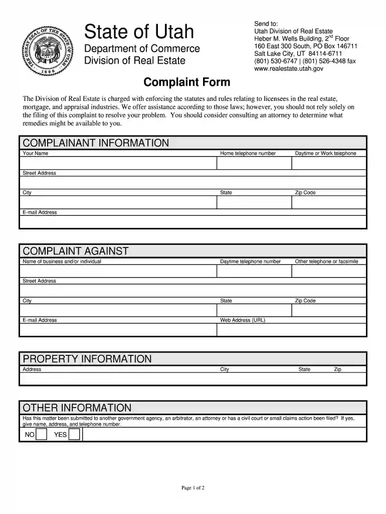 report a real estate agent Preview on Page 1