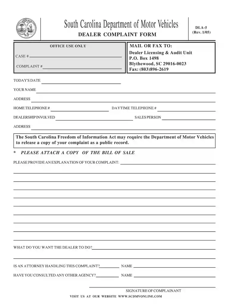 scdmv bill of sale pdf Preview on Page 1