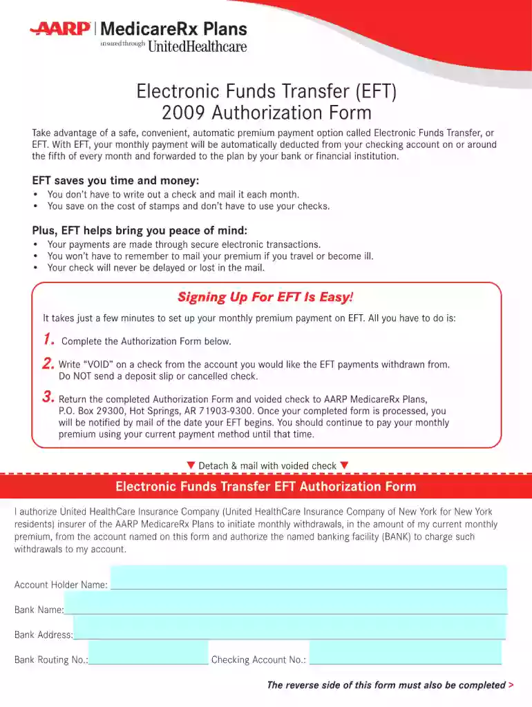 aarp eft enrollment for providers Preview on Page 1
