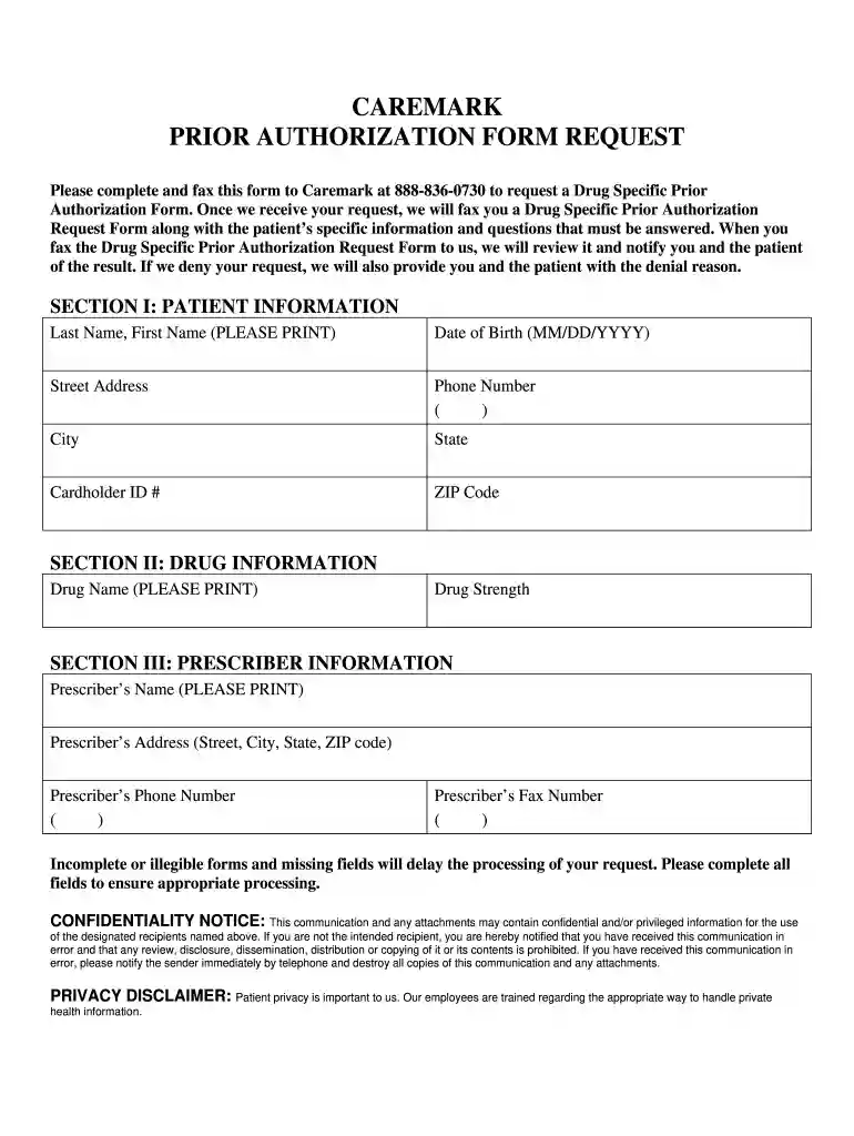 caremark electronic pa form 2017 ncpdp Preview on Page 1