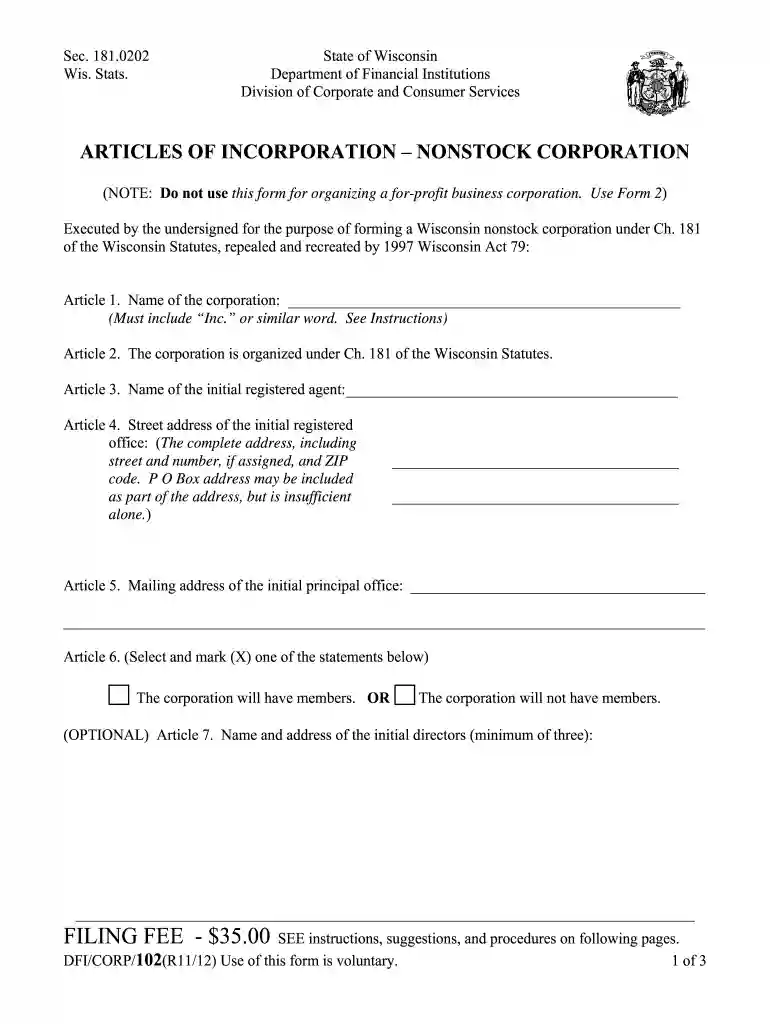 form 102 Preview on Page 1