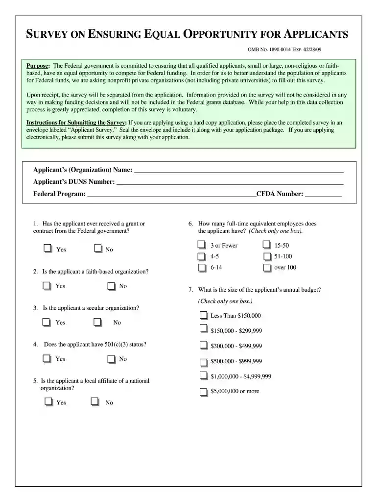 equal opportunity form Preview on Page 1