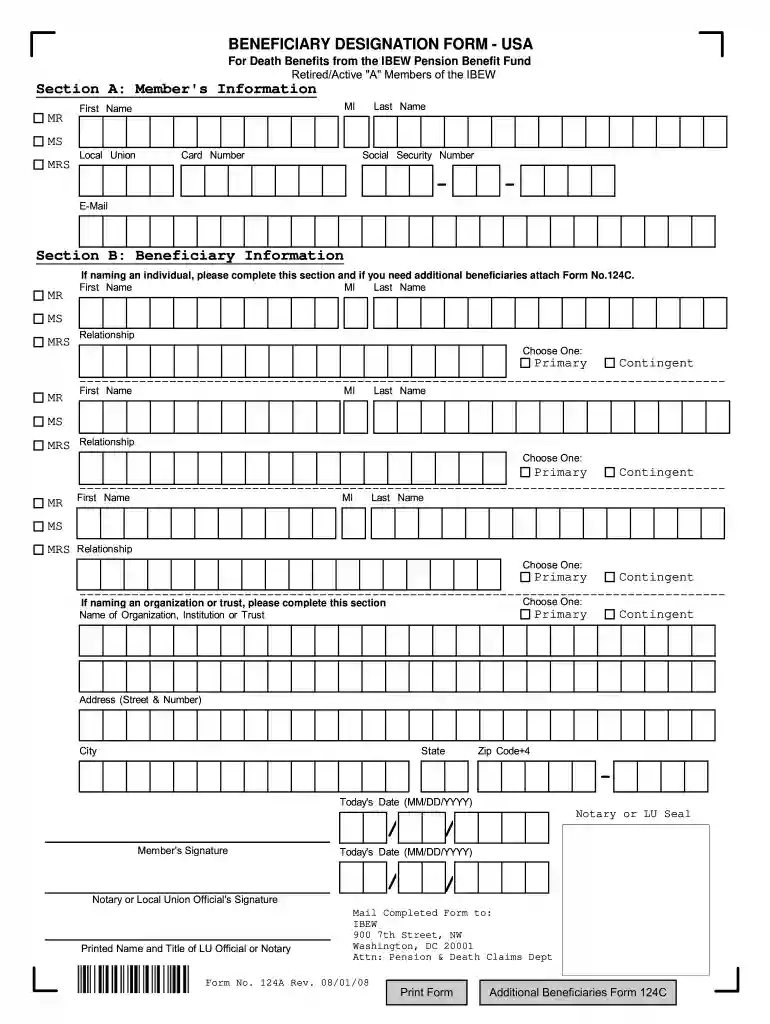 ibew death benefit form Preview on Page 1
