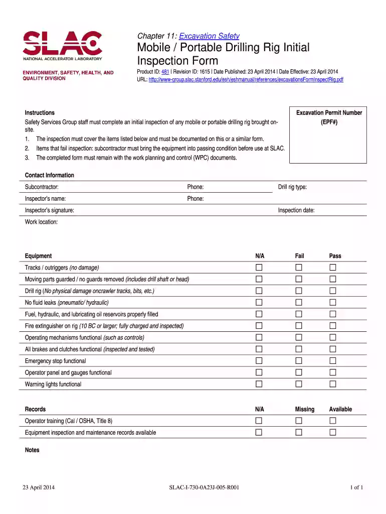 rig inspection checklist pdf Preview on Page 1