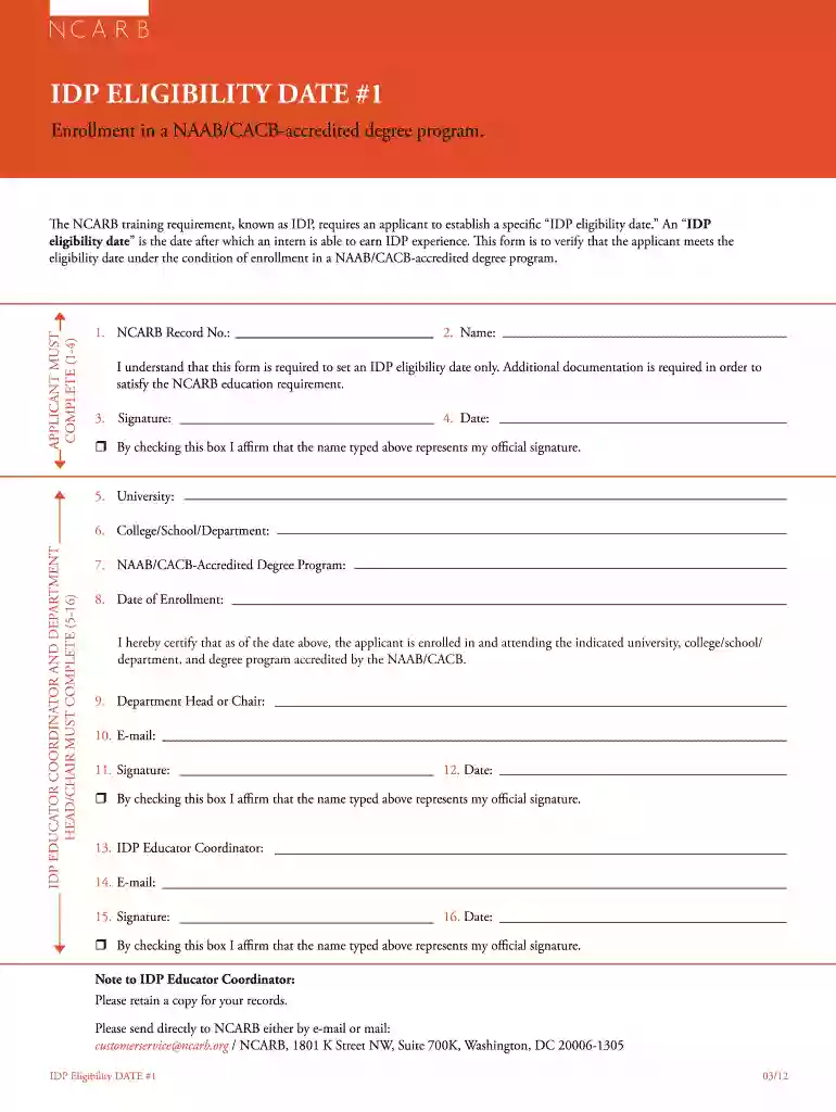 idp eligibility applicant form Preview on Page 1