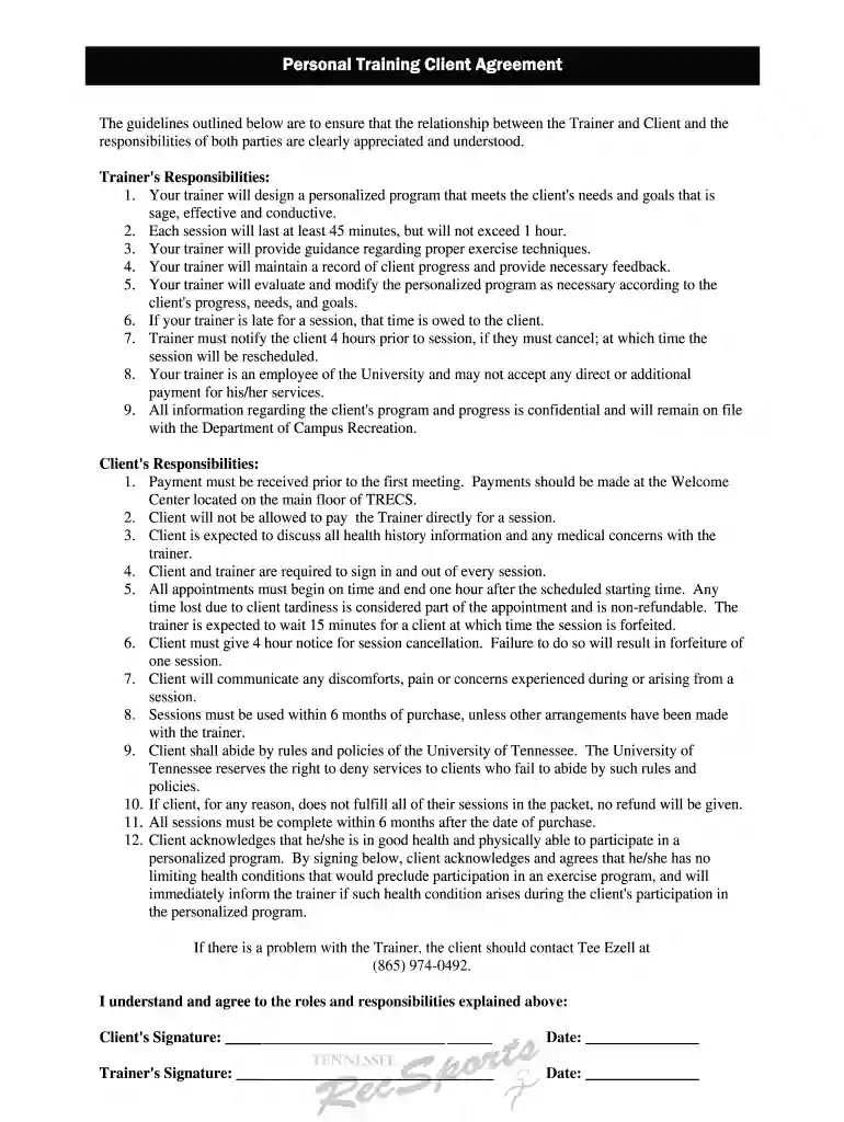 personal training contract nasm Preview on Page 1