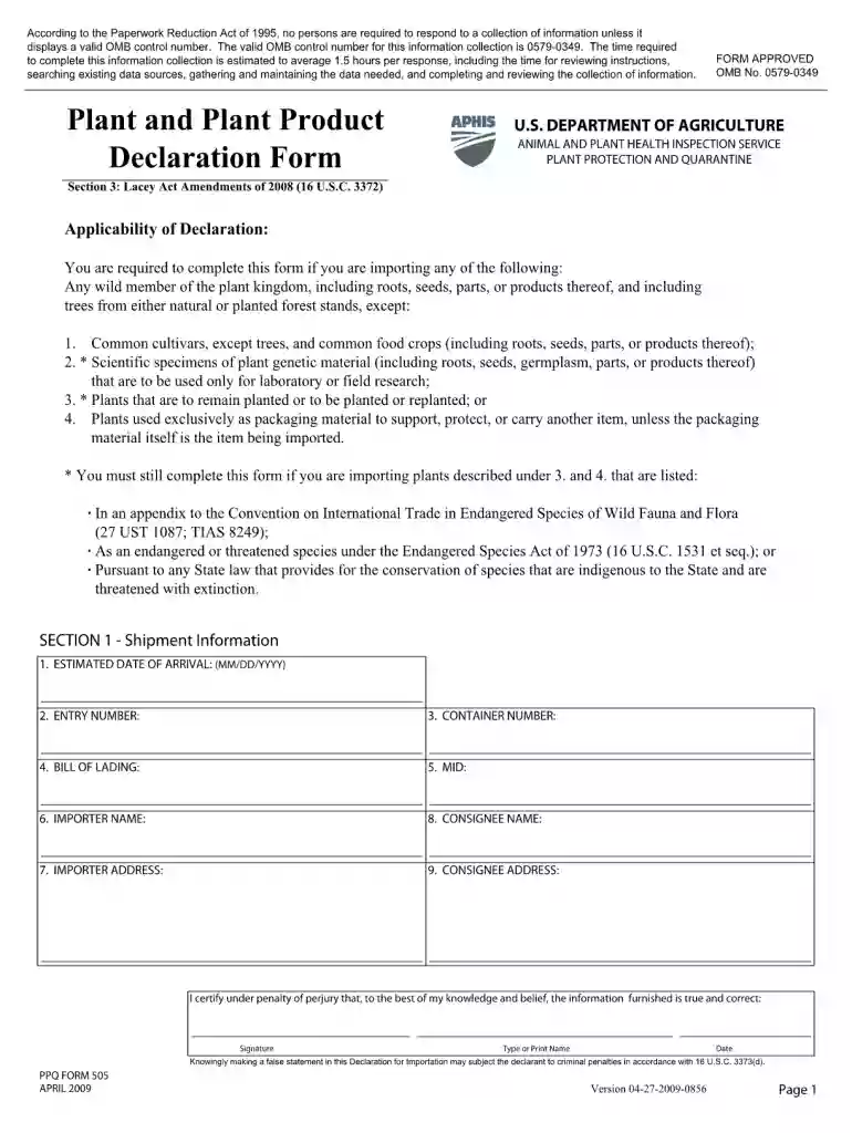 lacey act form Preview on Page 1