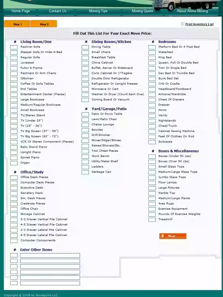 moving box inventory Preview on Page 1