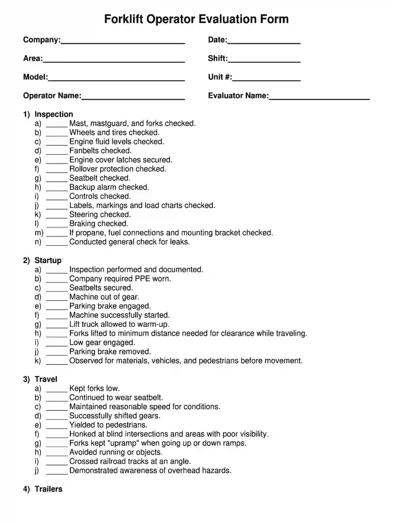 forklift training program template Preview on Page 1