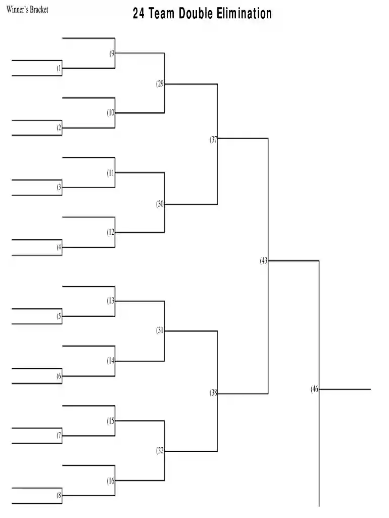 printable double elimination brackets Preview on Page 1