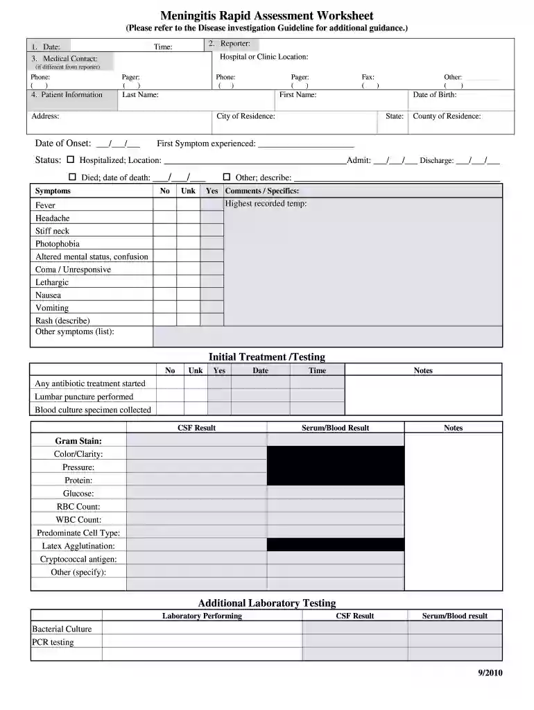 rapid assessment worksheet Preview on Page 1
