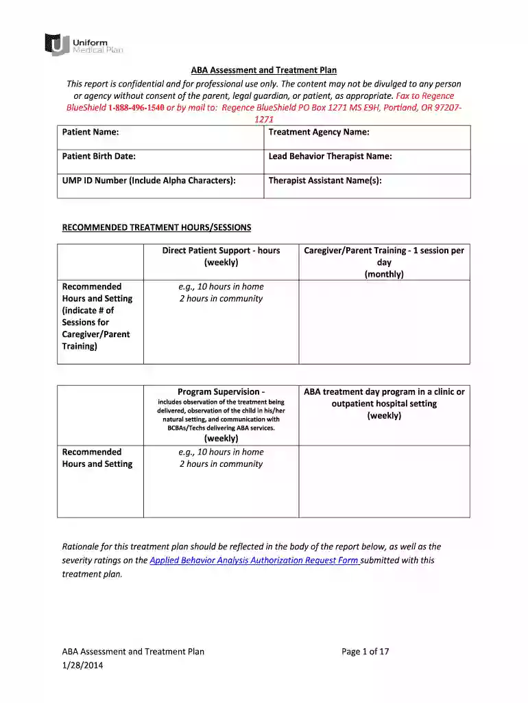 aba transition plan example Preview on Page 1