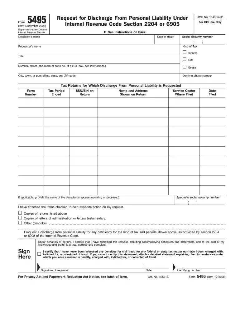 irs form 5495 Preview on Page 1