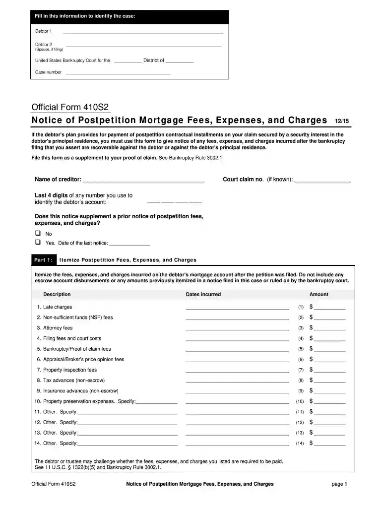 form 410s2 Preview on Page 1