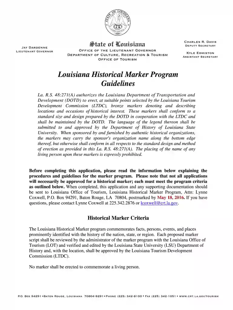 louisiana historical marker program Preview on Page 1