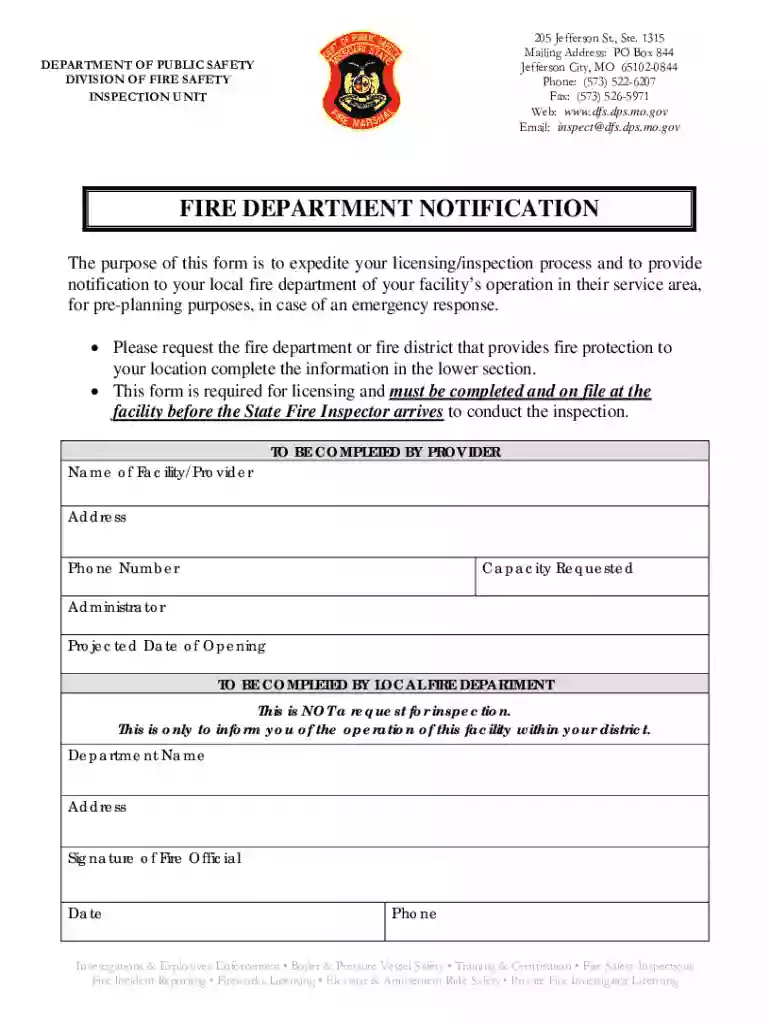 DEPARTMENT OF PUBLIC SAFETY DIVISION OF FIRE SAFETY FIRE Preview on Page 1