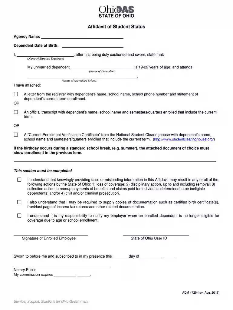 certificate of student status Preview on Page 1