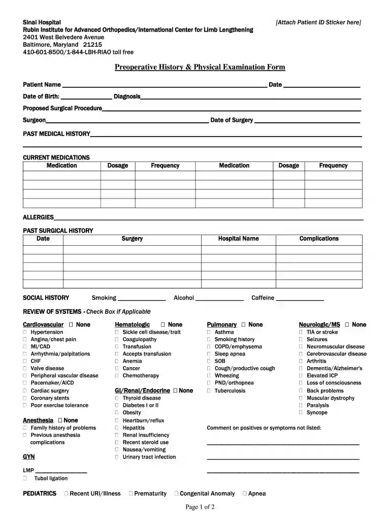 history and physical template pdf Preview on Page 1