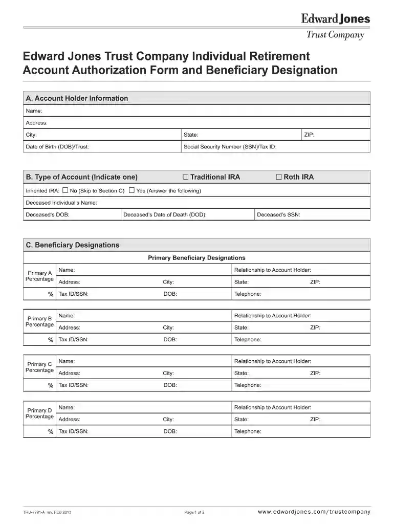 edward jones beneficiary form Preview on Page 1