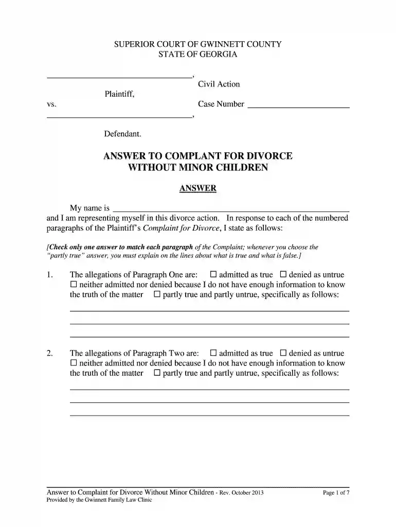 sample response to divorce petition Preview on Page 1