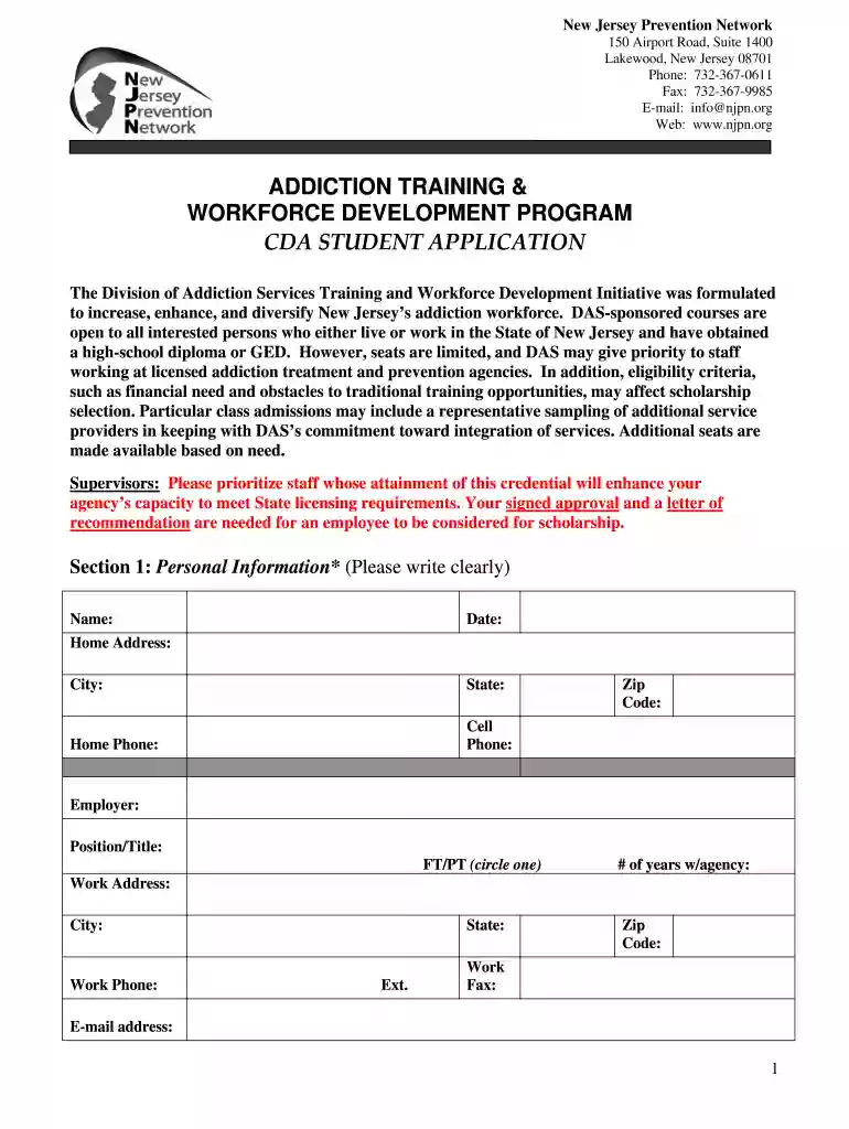 workforce development program cda application Preview on Page 1