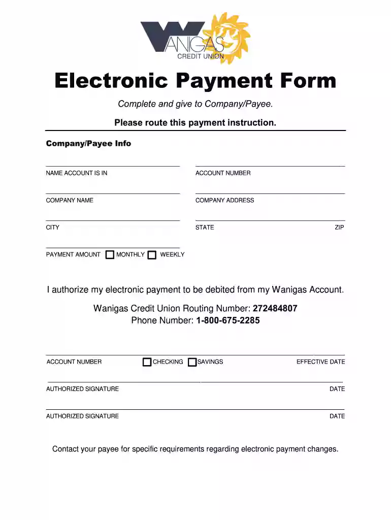 requirement for online payment form Preview on Page 1