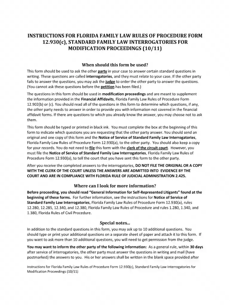 florida family law rules Preview on Page 1