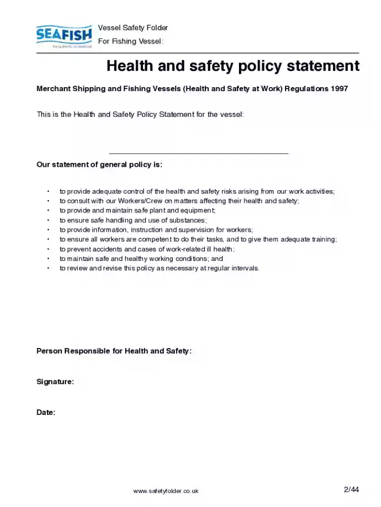 seafish safety folder Preview on Page 1