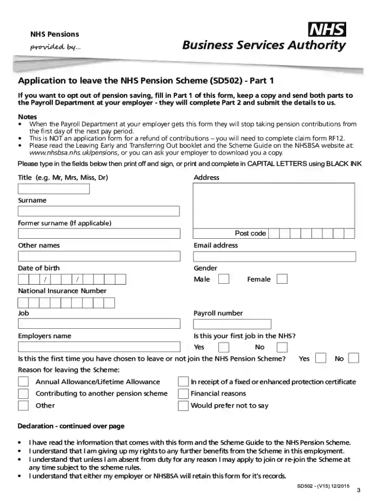 sd502 form Preview on Page 1
