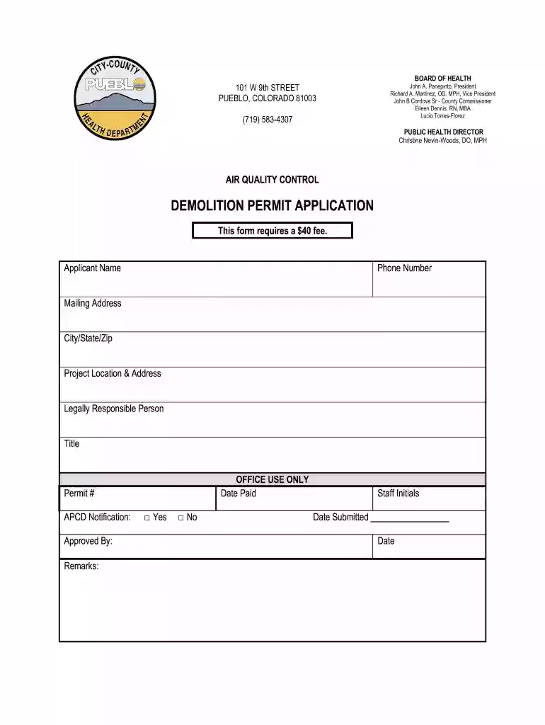 demolition permit form Preview on Page 1