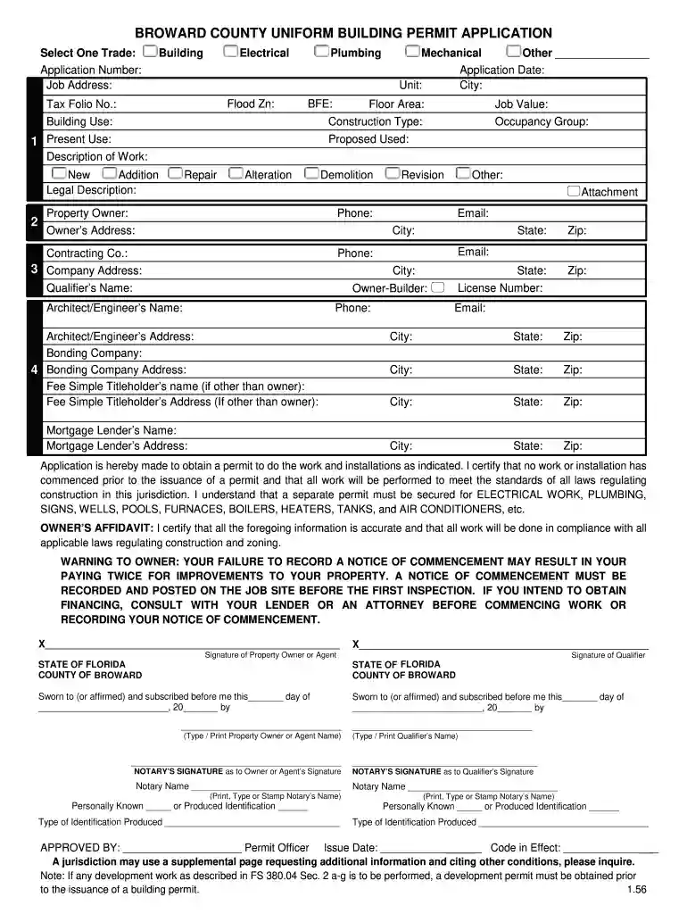 broward county permit application Preview on Page 1