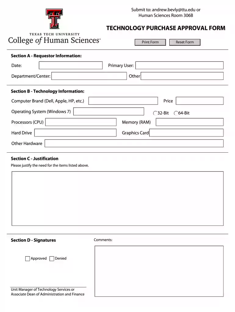 purchase approval form Preview on Page 1