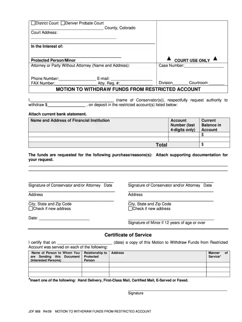 jdf868 form Preview on Page 1