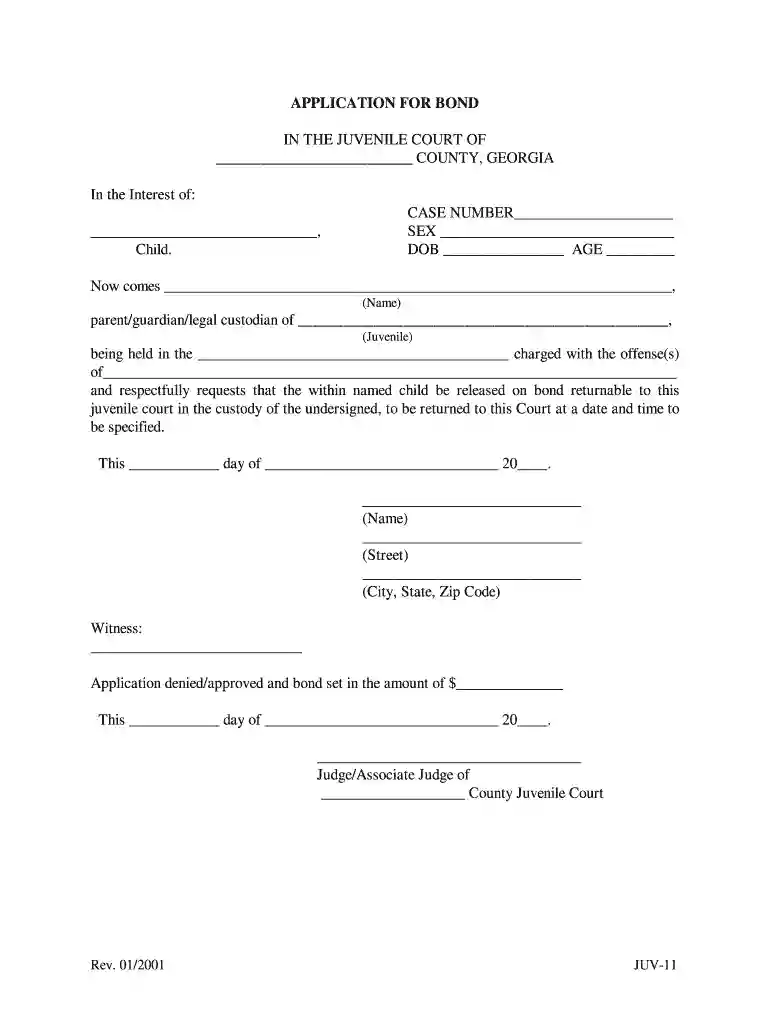 georgia application bond template Preview on Page 1