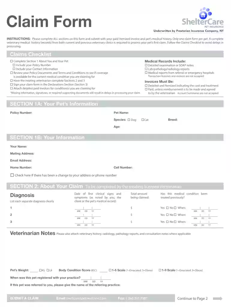 sheltercare pet insurance Preview on Page 1