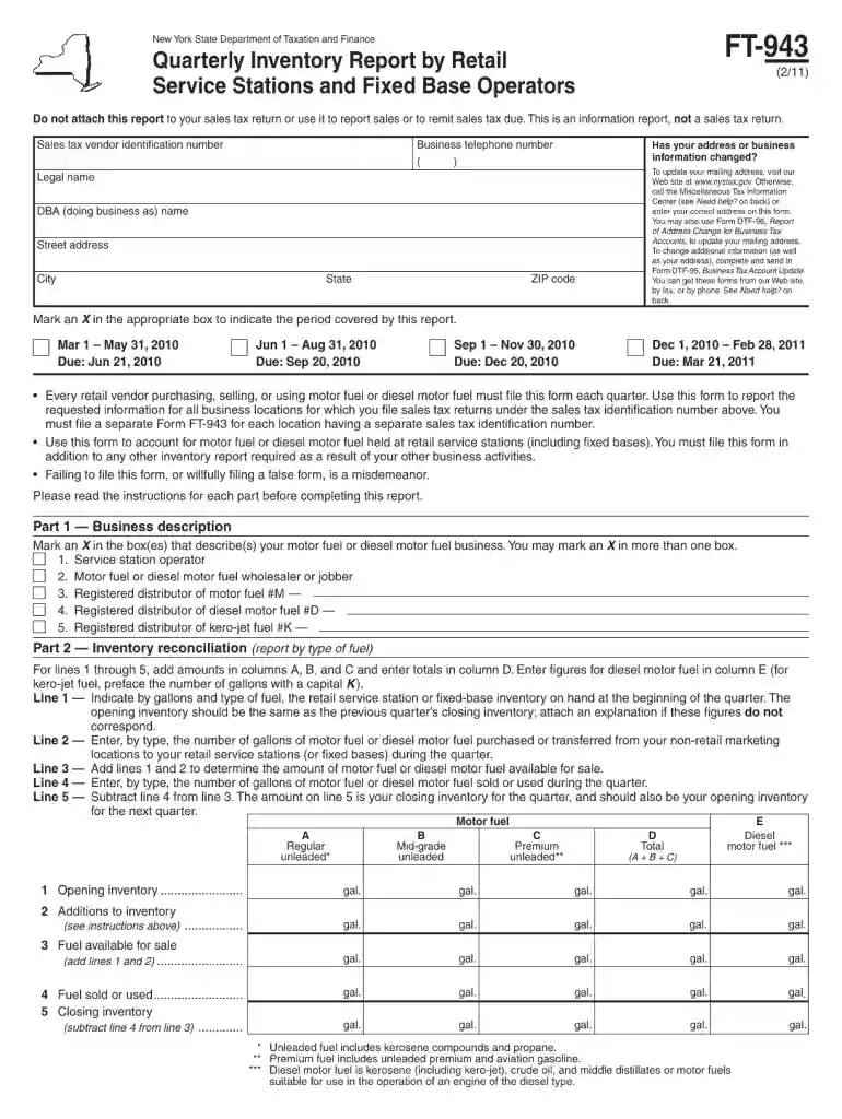 ft 943 2011 form Preview on Page 1