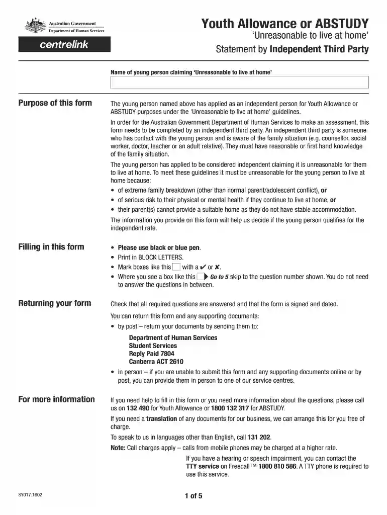 sy017 form Preview on Page 1