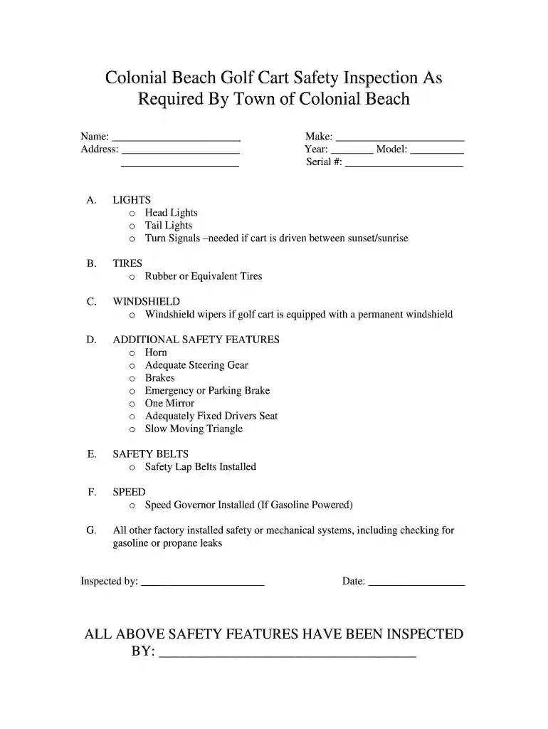 golf cart rental colonial beach va Preview on Page 1
