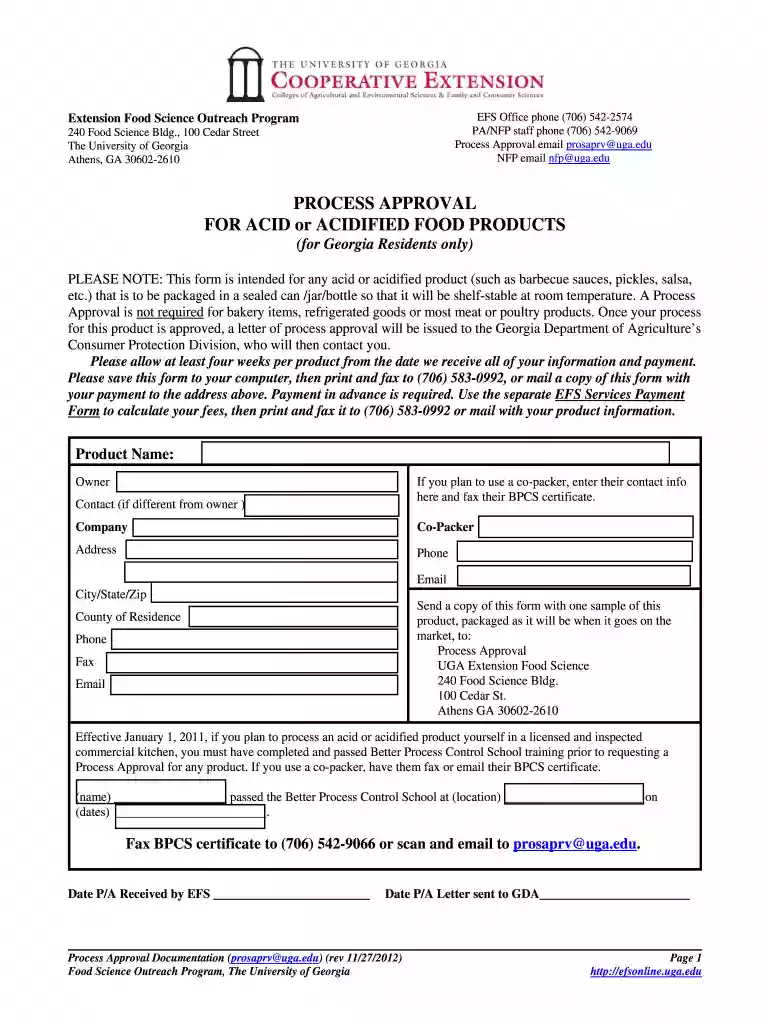 georgia acid acidified food Preview on Page 1