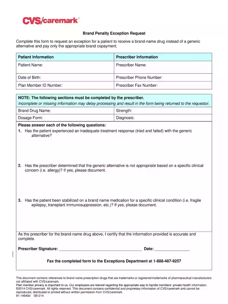 exception form template Preview on Page 1