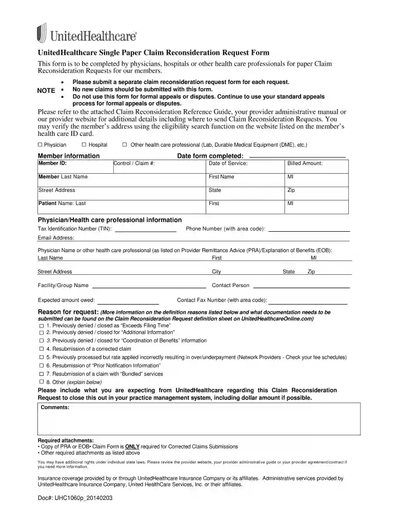 united care form Preview on Page 1