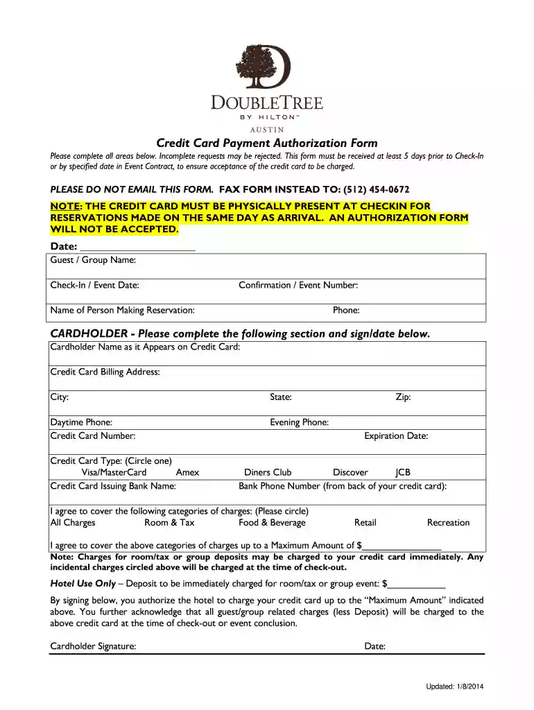 texas credit card authorization Preview on Page 1